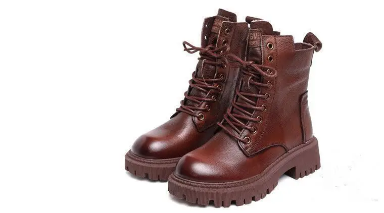 Boots Women's British Style Short Boots 2025 Autumn and Winter K-Style Fleece-Lined Thickeneded Versatile Thick-Soled Boots Ins Trbottom — feature 21