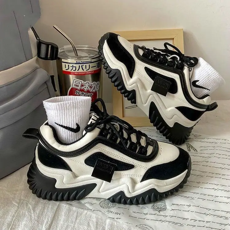 Mori style daddy shoes women's platform platform height increasing slimming Korean style fashionable western style casual sports high breathable women's shoes - Image 4