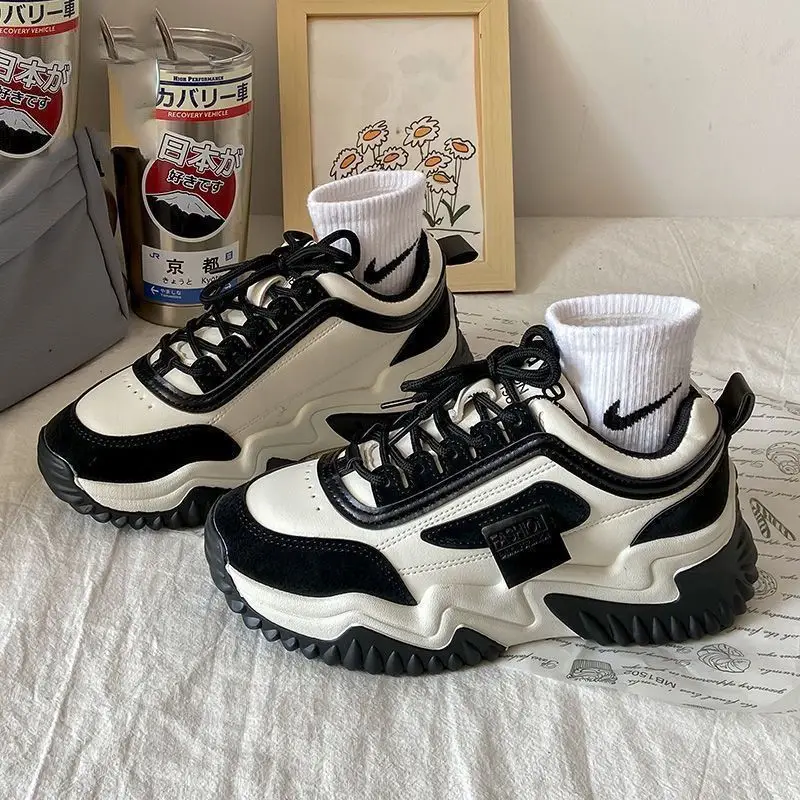 Mori style daddy shoes women's platform platform height increasing slimming Korean style fashionable western style casual sports high breathable women's shoes - Image 5