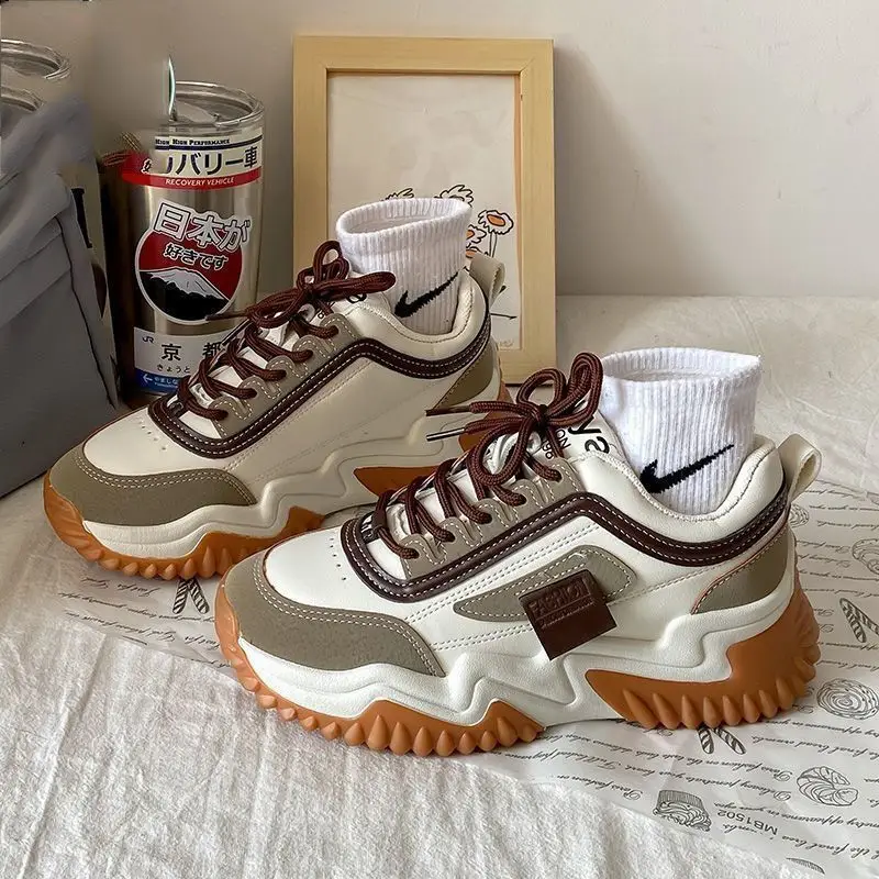 Mori style daddy shoes women's platform platform height increasing slimming Korean style fashionable western style casual sports high breathable women's shoes - Image 6