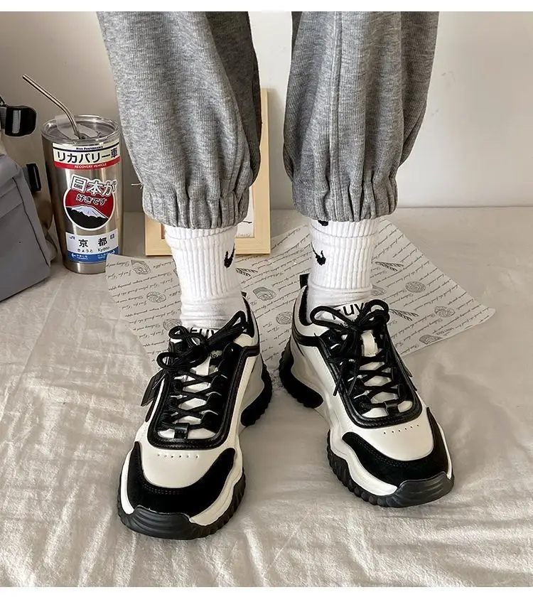 Mori style daddy shoes women's platform platform height increasing slimming Korean style fashionable western style casual sports high breathable women's shoes — feature 11