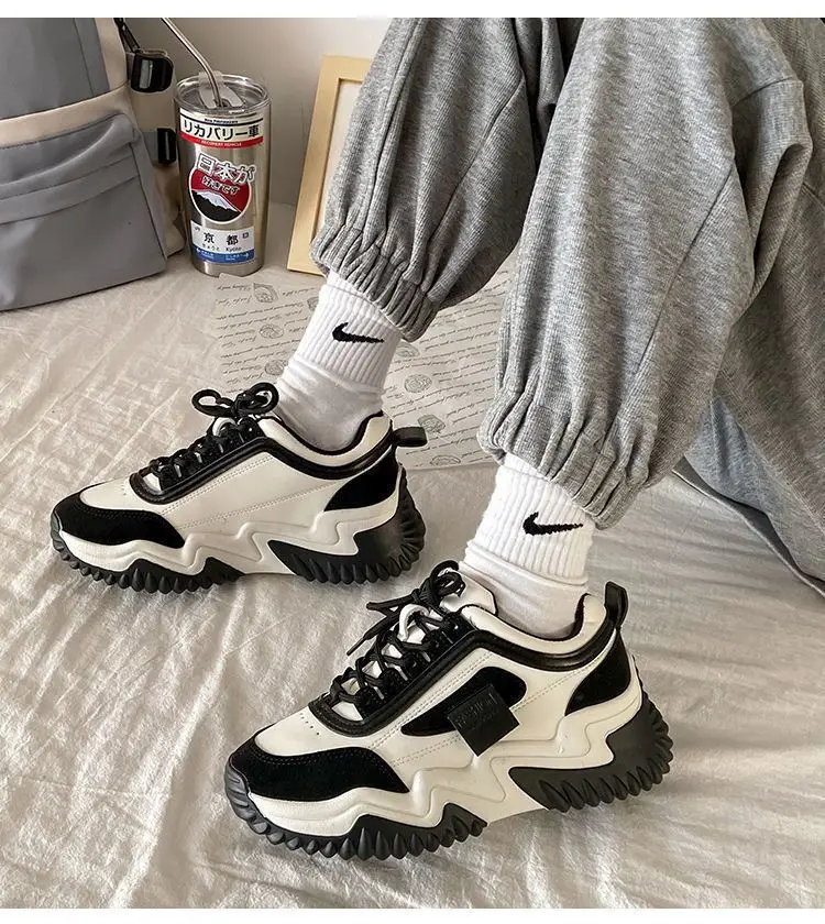 Mori style daddy shoes women's platform platform height increasing slimming Korean style fashionable western style casual sports high breathable women's shoes — feature 12