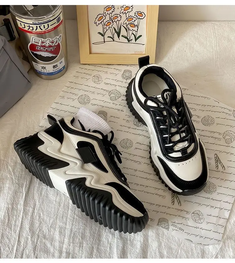 Mori style daddy shoes women's platform platform height increasing slimming Korean style fashionable western style casual sports high breathable women's shoes — feature 14