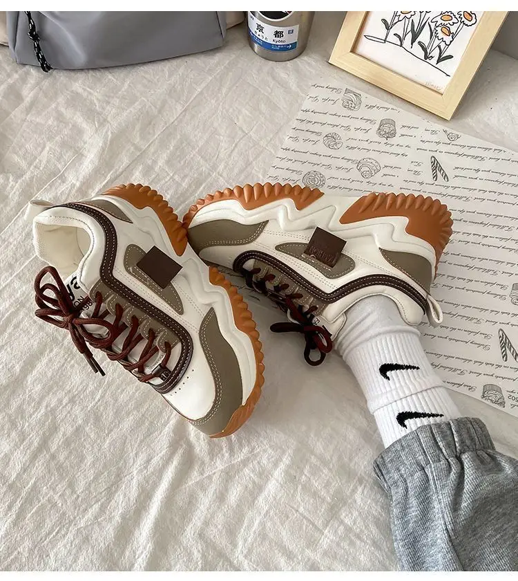 Mori style daddy shoes women's platform platform height increasing slimming Korean style fashionable western style casual sports high breathable women's shoes — feature 4