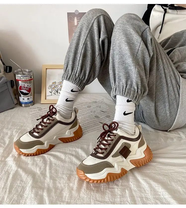 Mori style daddy shoes women's platform platform height increasing slimming Korean style fashionable western style casual sports high breathable women's shoes — feature 5