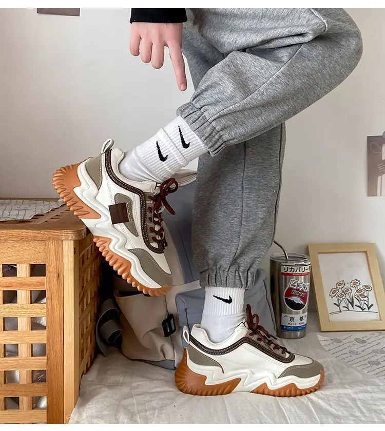 Mori style daddy shoes women's platform platform height increasing slimming Korean style fashionable western style casual sports high breathable women's shoes — feature 6