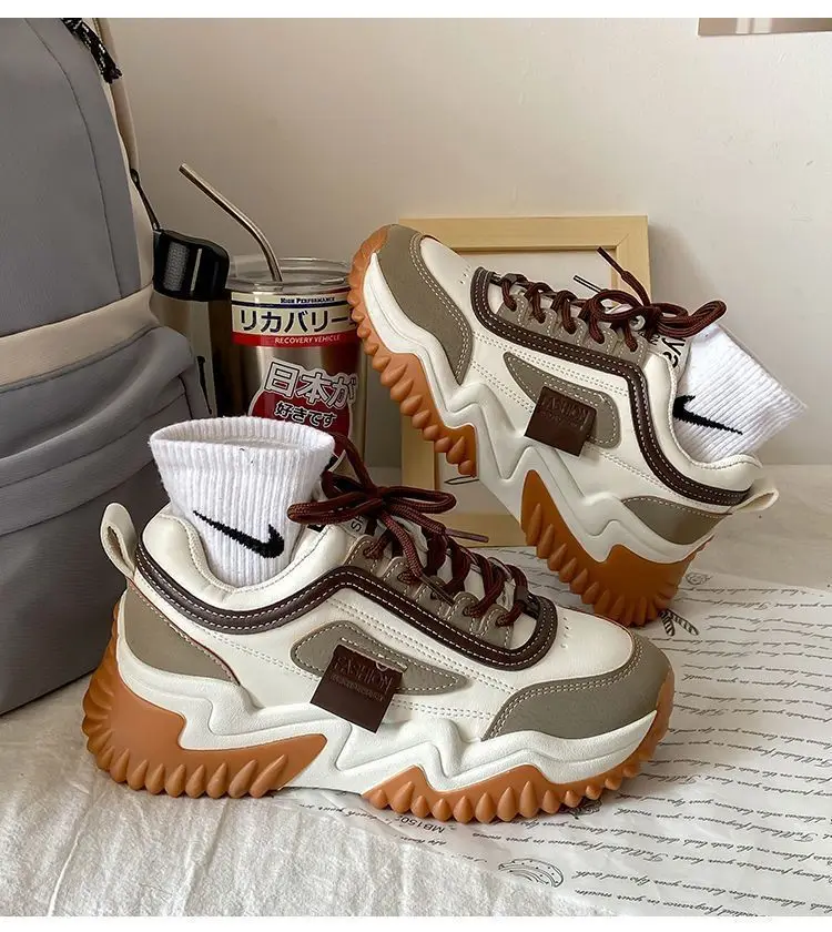 Mori style daddy shoes women's platform platform height increasing slimming Korean style fashionable western style casual sports high breathable women's shoes — feature 8