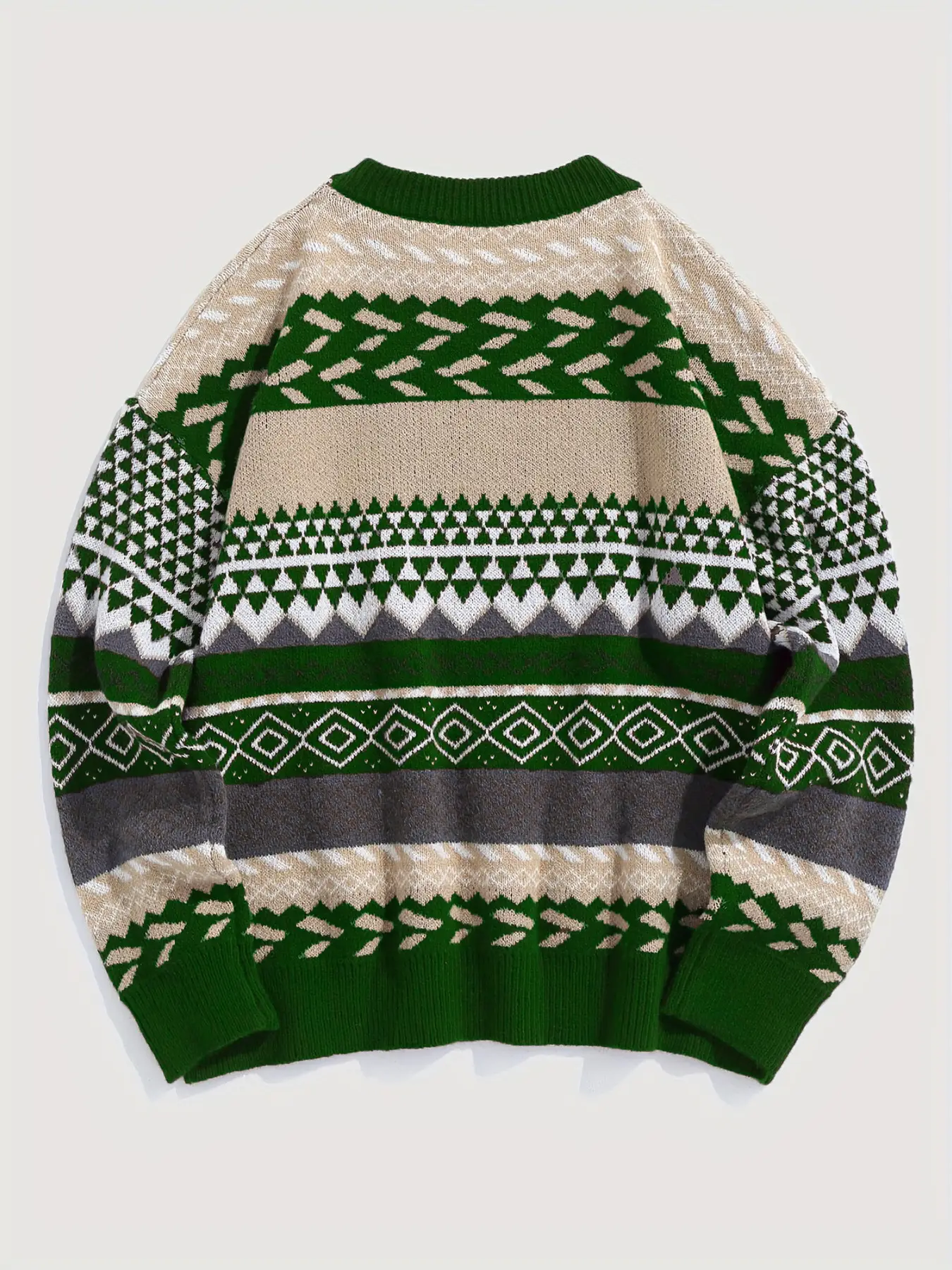 Women Waxy Knitted Sweater Brown Diamond Pattern — feature 12