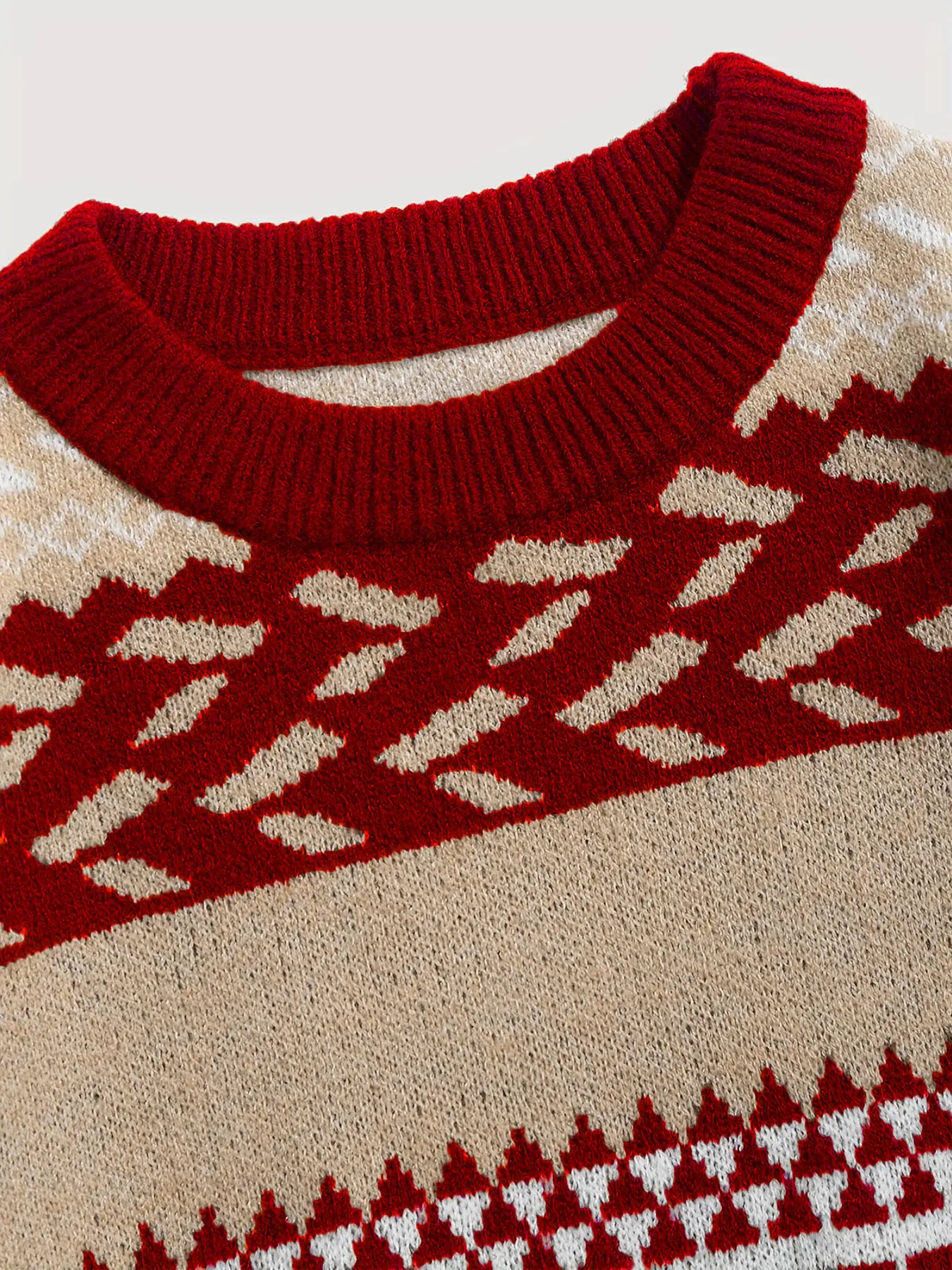 Women Waxy Knitted Sweater Brown Diamond Pattern — feature 15