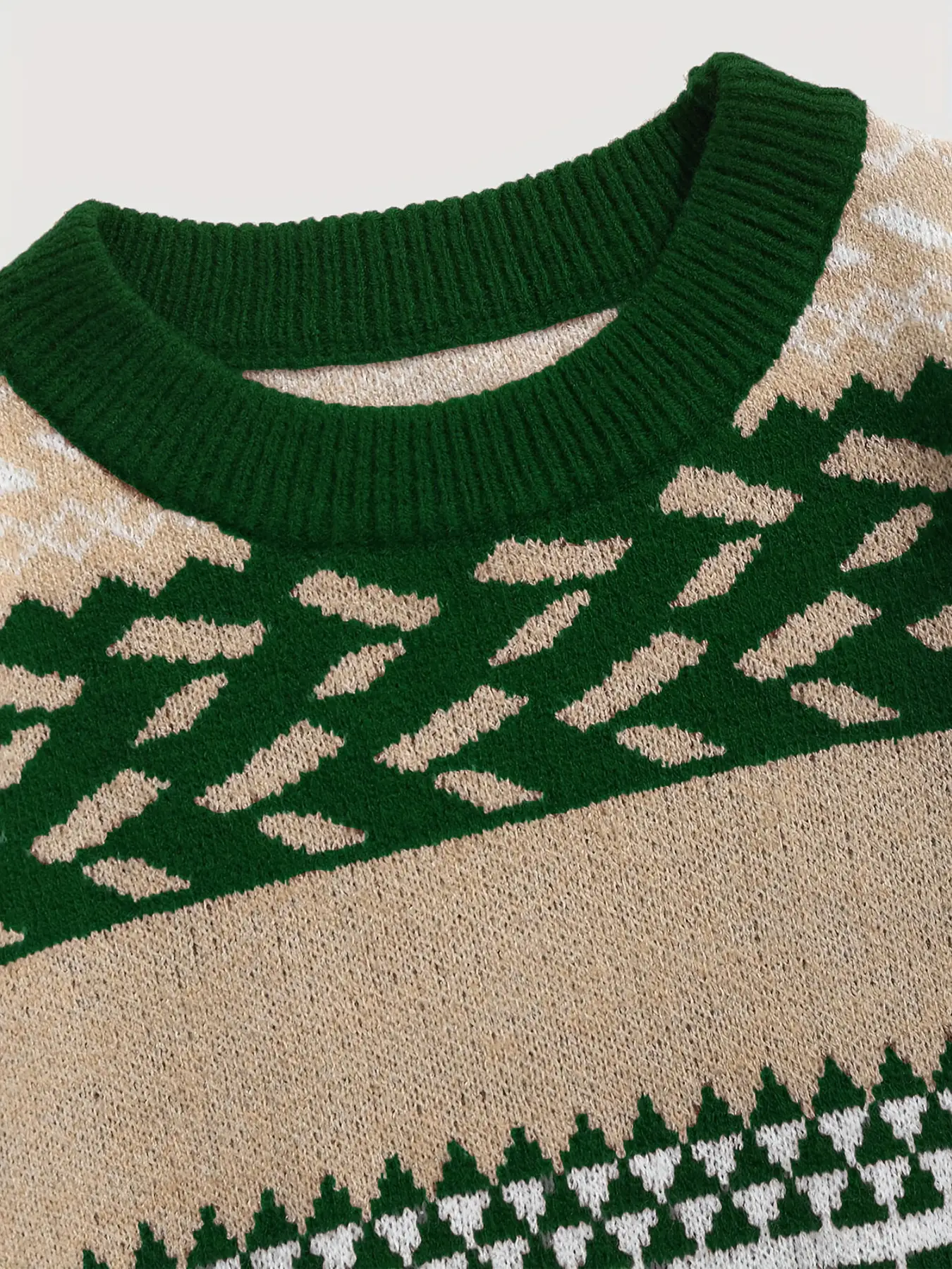 Women Waxy Knitted Sweater Brown Diamond Pattern — feature 9