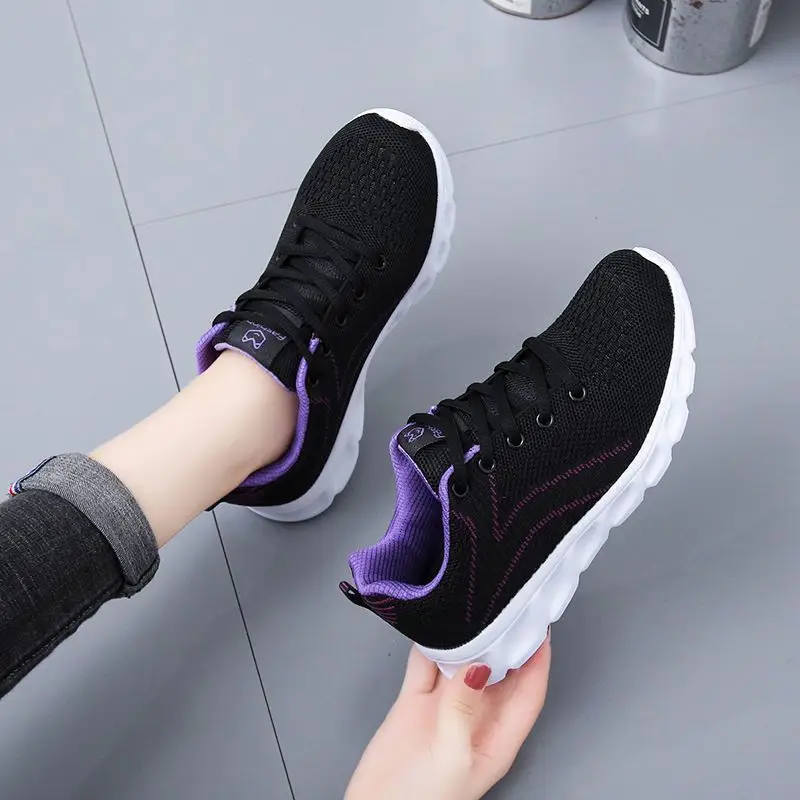Autumn new women's sports casual shoes non-slip soft bottom all black work shoes mother shoes ultra-light kitchen shoes - Image 5