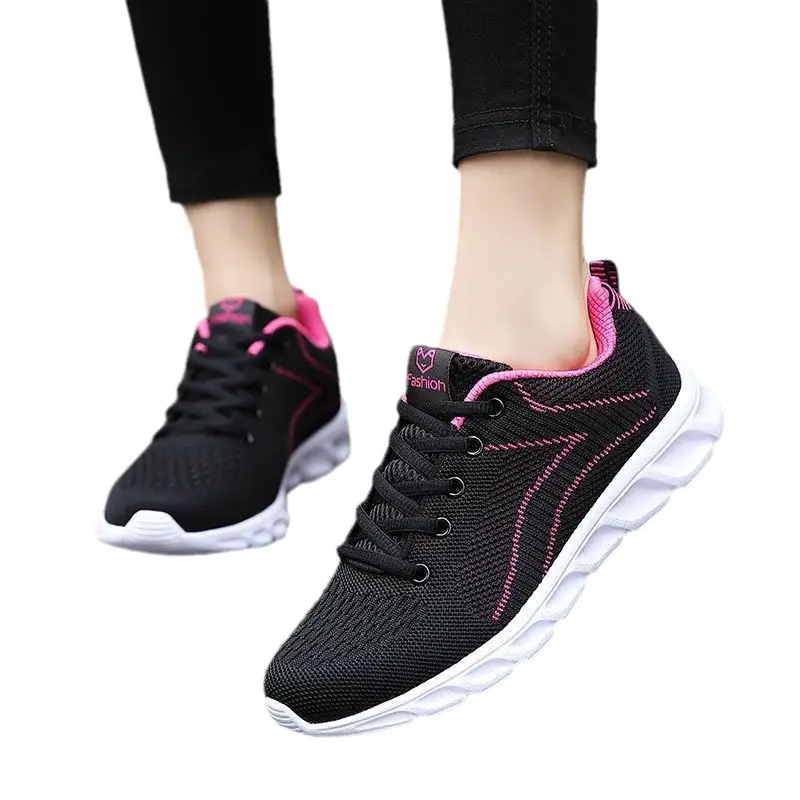 Autumn new women's sports casual shoes non-slip soft bottom all black work shoes mother shoes ultra-light kitchen shoes - Image 7