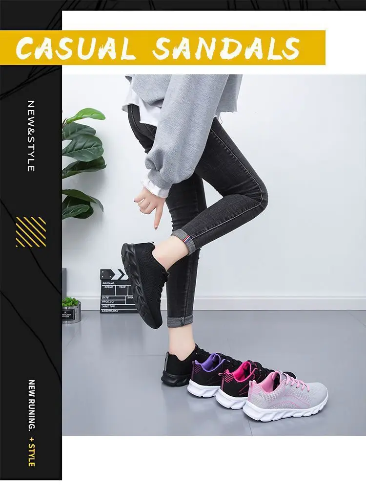 Autumn new women's sports casual shoes non-slip soft bottom all black work shoes mother shoes ultra-light kitchen shoes — feature 1