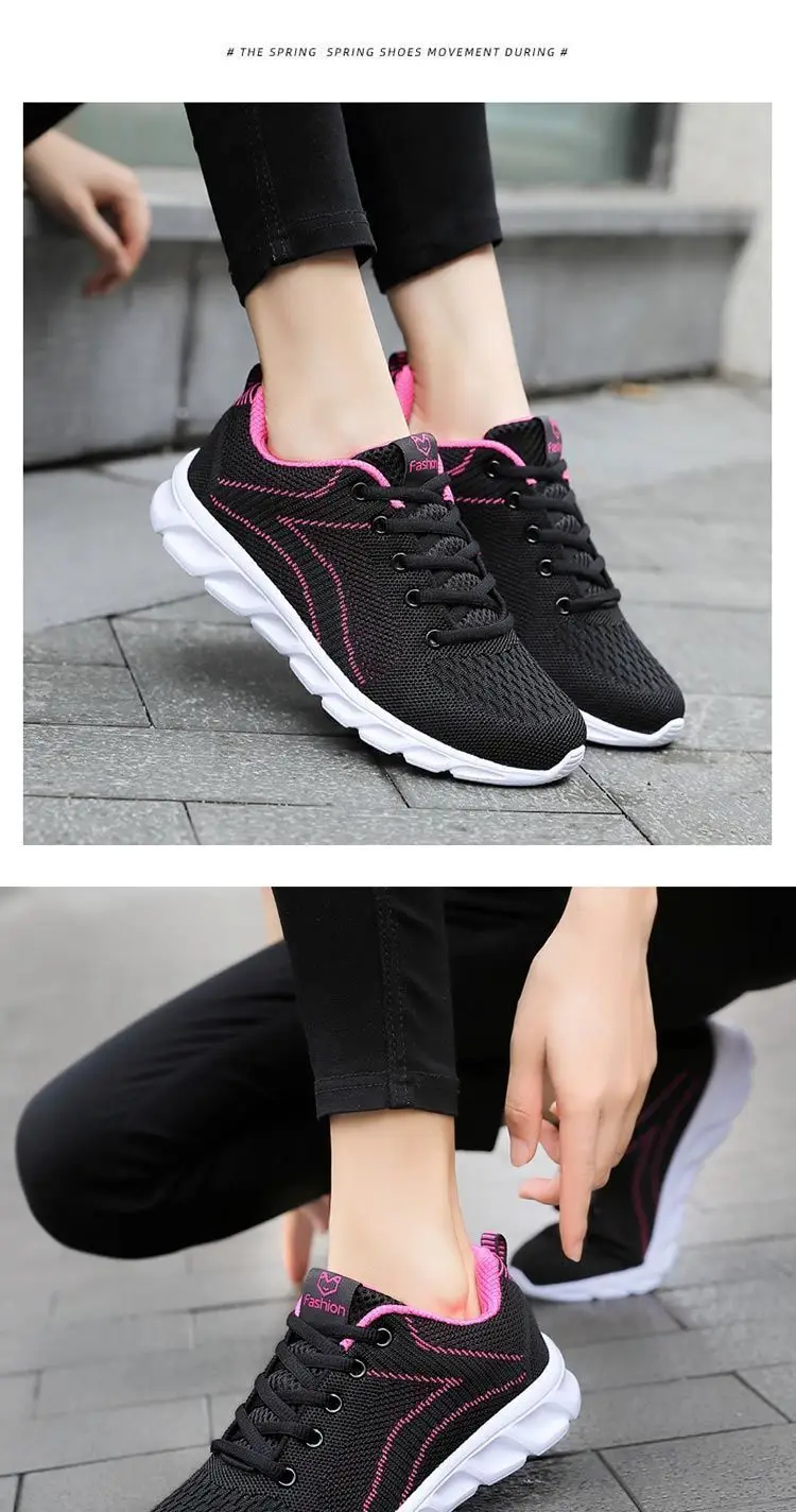 Autumn new women's sports casual shoes non-slip soft bottom all black work shoes mother shoes ultra-light kitchen shoes — feature 13