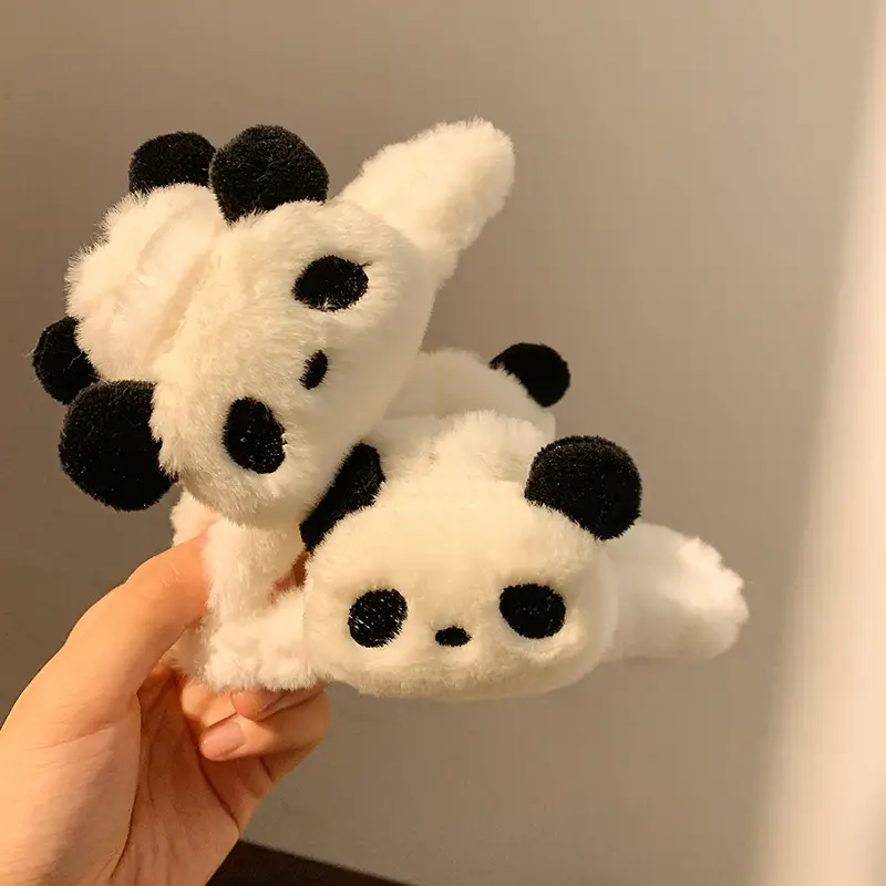 Cute Panda Plush Hairpin for Women Autumn Winter - Image 16