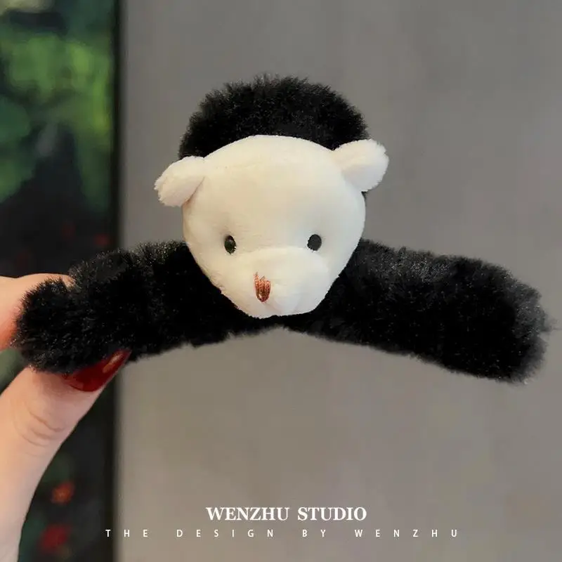 Cute Panda Plush Hairpin for Women Autumn Winter - Image 7