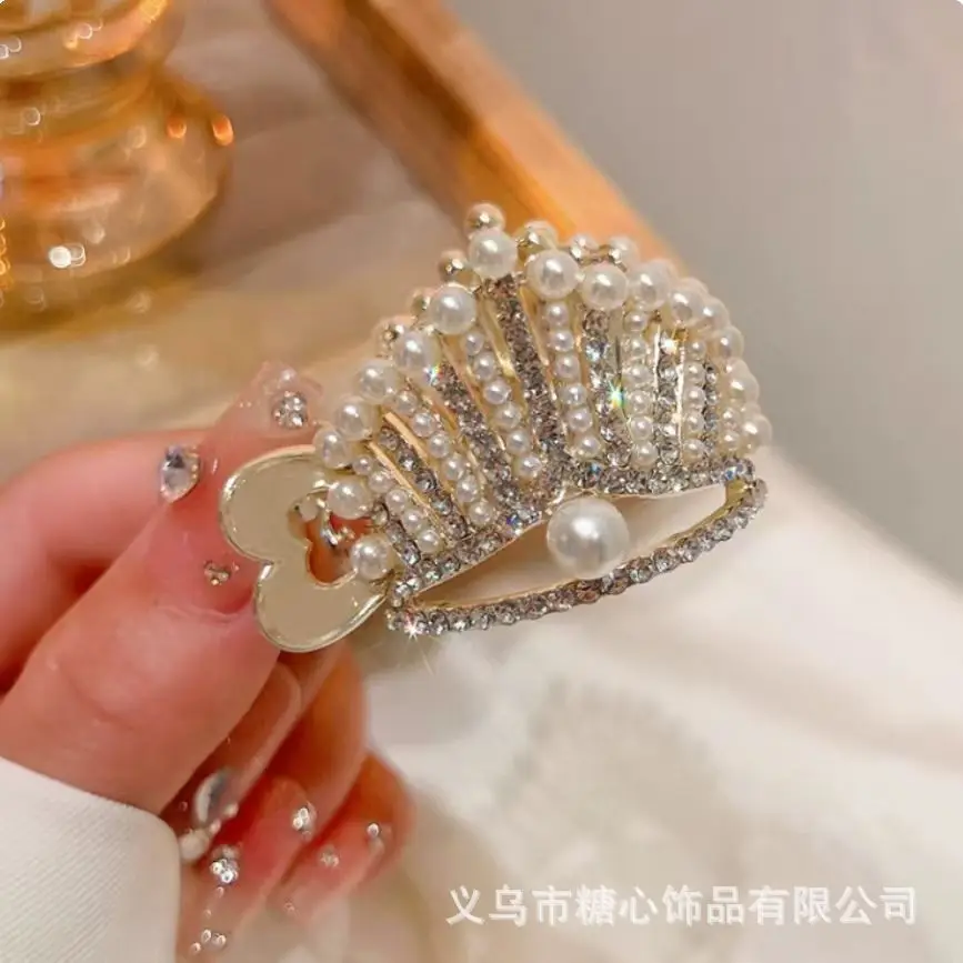 High-Grade Full Diamond Crown Hairpin Clips for Women - Image 2