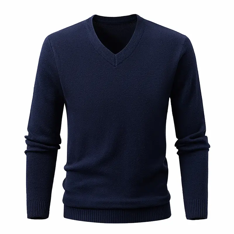 Red V-Neck Sweater for Men, Machine Washable, Base Layer - Image 13