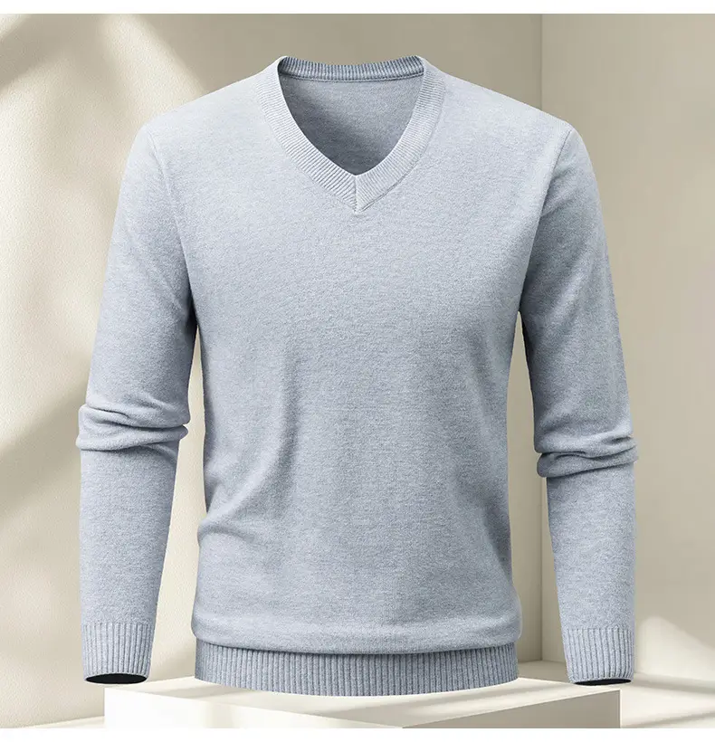 Red V-Neck Sweater for Men, Machine Washable, Base Layer — feature 14
