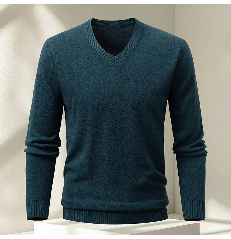 Red V-Neck Sweater for Men, Machine Washable, Base Layer — feature 18