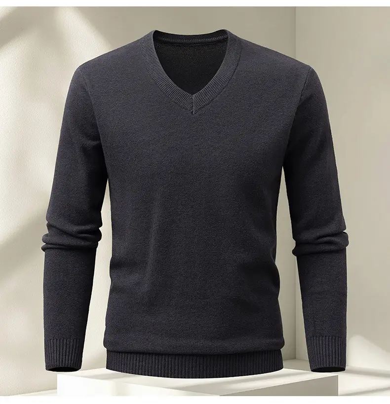 Red V-Neck Sweater for Men, Machine Washable, Base Layer — feature 19