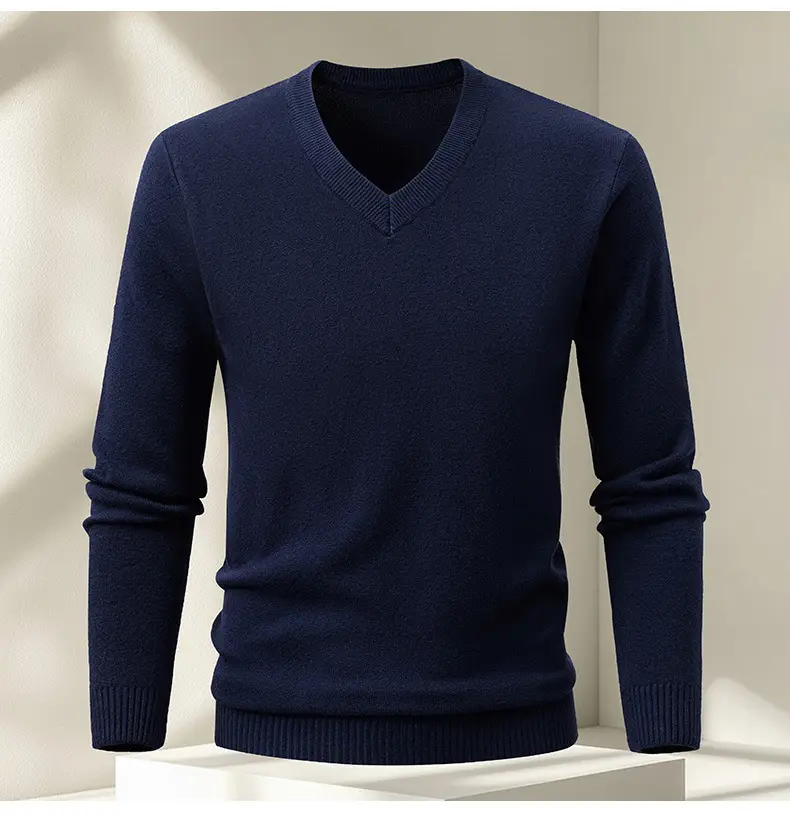 Red V-Neck Sweater for Men, Machine Washable, Base Layer — feature 20