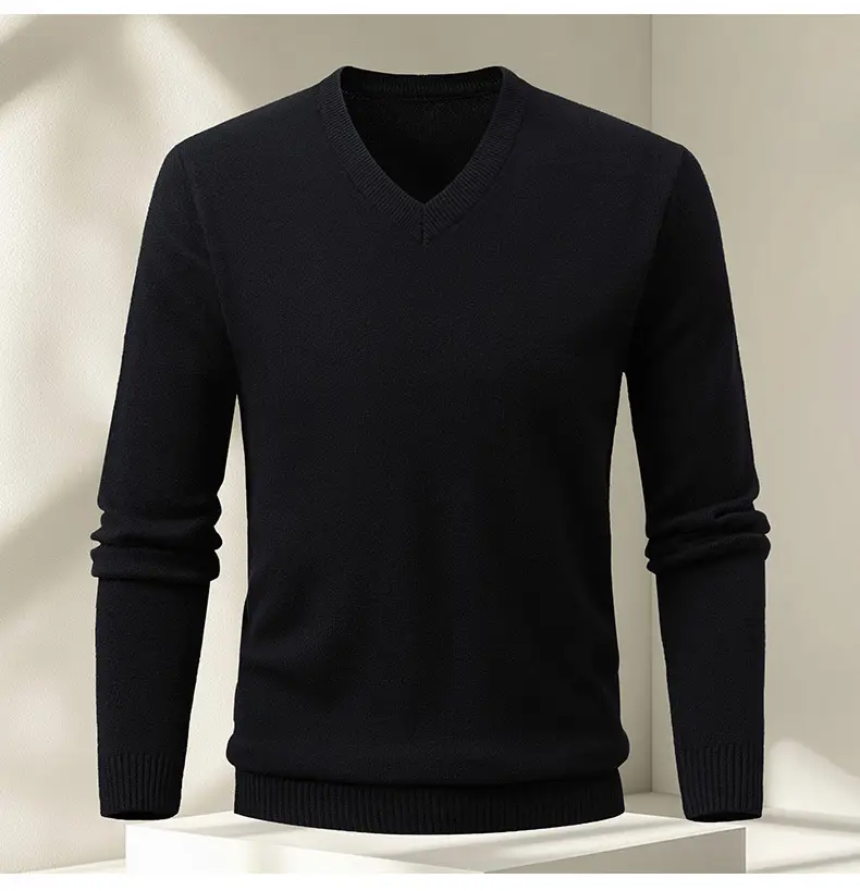Red V-Neck Sweater for Men, Machine Washable, Base Layer — feature 21