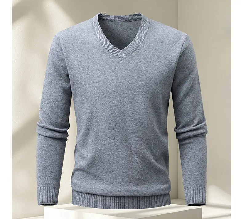 Red V-Neck Sweater for Men, Machine Washable, Base Layer — feature 5