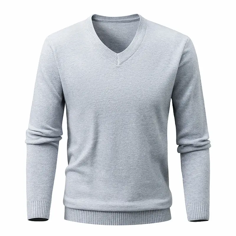 Red V-Neck Sweater for Men, Machine Washable, Base Layer - Image 10