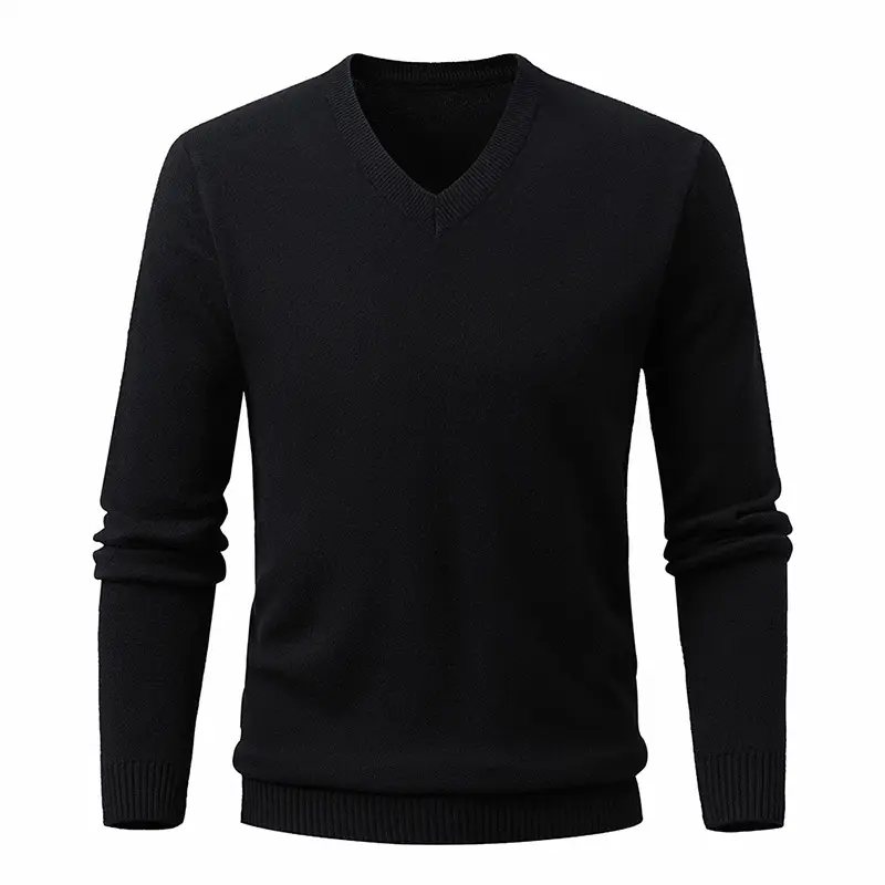 Red V-Neck Sweater for Men, Machine Washable, Base Layer - Image 4
