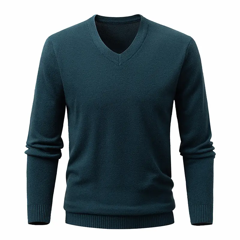 Red V-Neck Sweater for Men, Machine Washable, Base Layer - Image 6