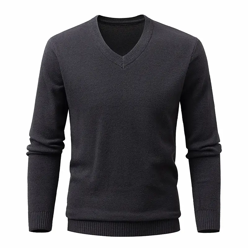 Red V-Neck Sweater for Men, Machine Washable, Base Layer - Image 9