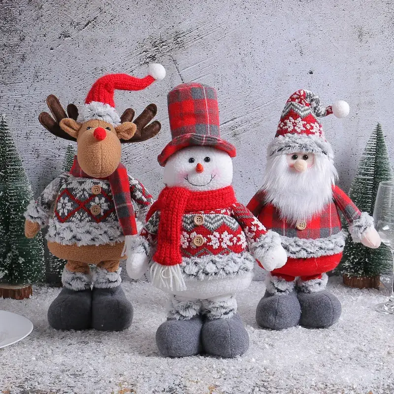 Christmas Retractable Doll Set of 3 Cute Winter Decor - Image 5