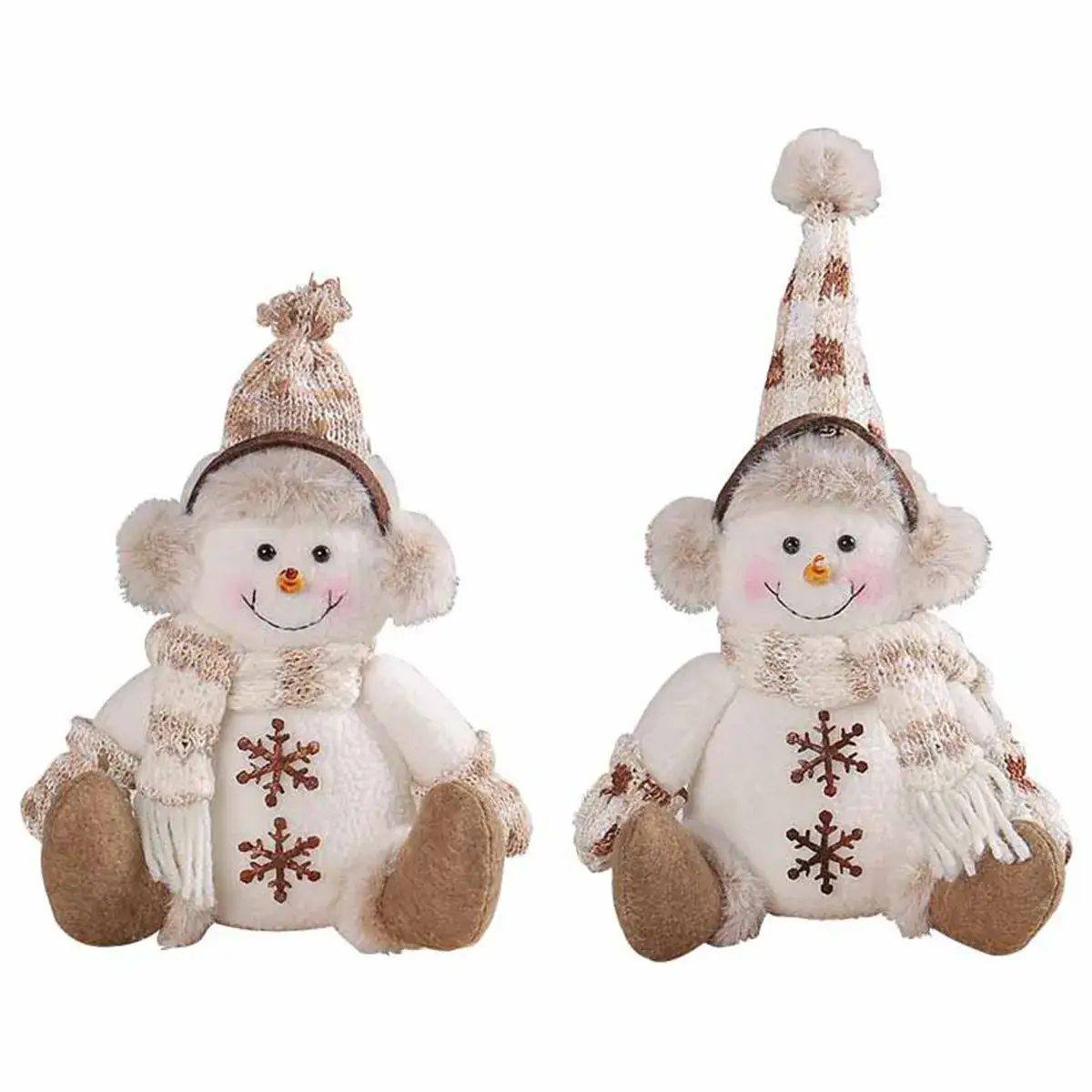 Christmas Snowman Doll Warm Brown Knitted Rudolph Ornament - Image 7