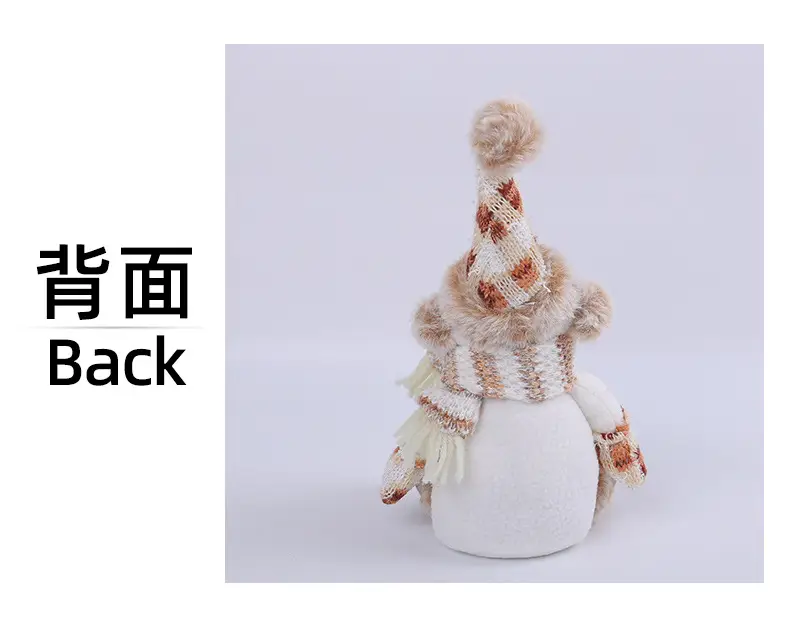Christmas Snowman Doll Warm Brown Knitted Rudolph Ornament — feature 11