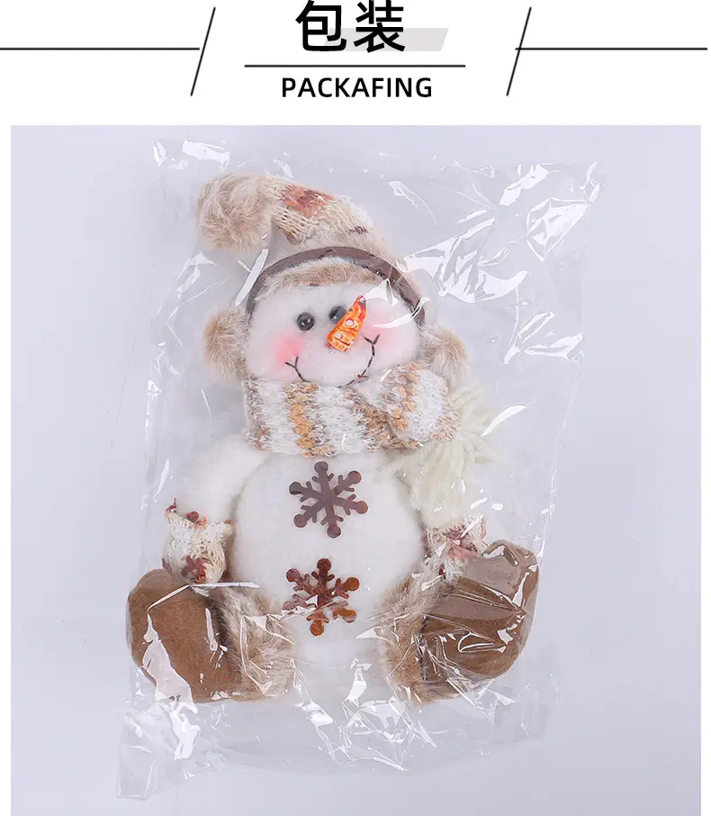 Christmas Snowman Doll Warm Brown Knitted Rudolph Ornament — feature 15