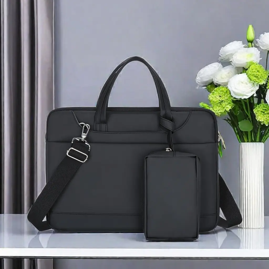Black Business Laptop Bag for Men Women Large Capacity - Image 4