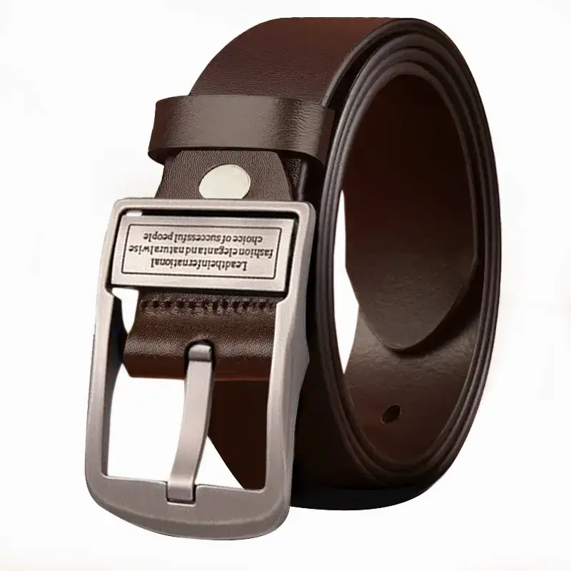 New Men's Genuine Leather Pin Buckle Belt Brown Black