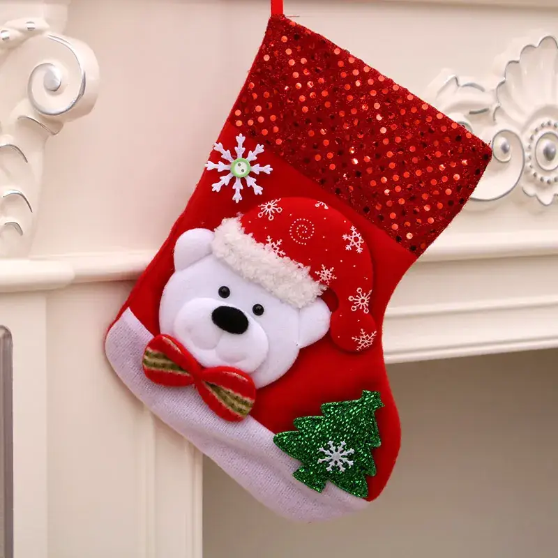 Christmas Santa Socks Red Green 16x13cm - Image 20