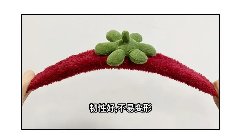 Plush Tomato Headband for Face Wash & Makeup Pressing — feature 7