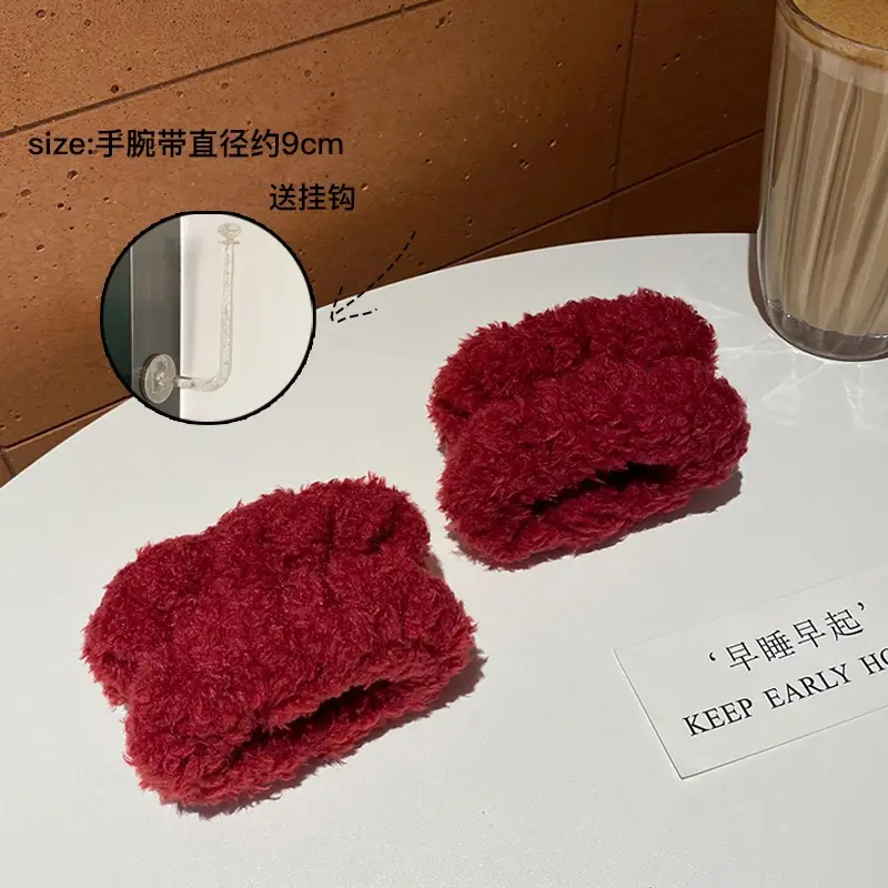 Plush Tomato Headband for Face Wash & Makeup Pressing - Image 3