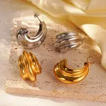 Gold Geometric Earrings for Women Stainless Steel — feature 13
