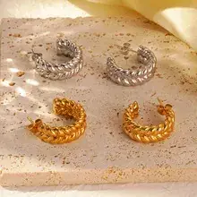 Gold Geometric Earrings for Women Stainless Steel — feature 15