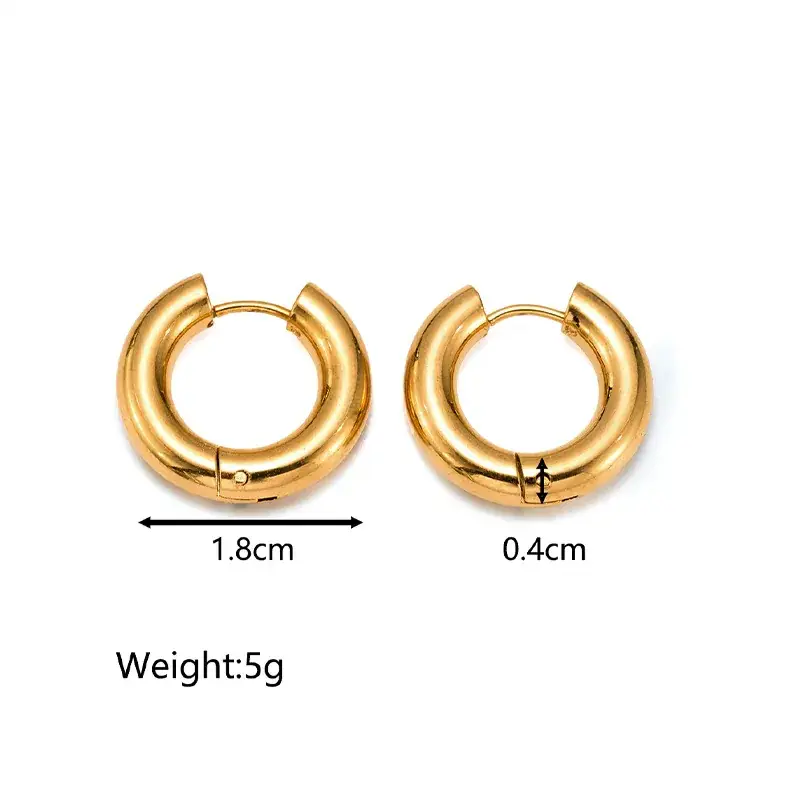 Gold Geometric Earrings for Women Stainless Steel - Image 3