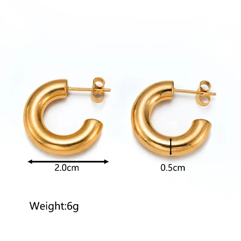 Gold Geometric Earrings for Women Stainless Steel - Image 4