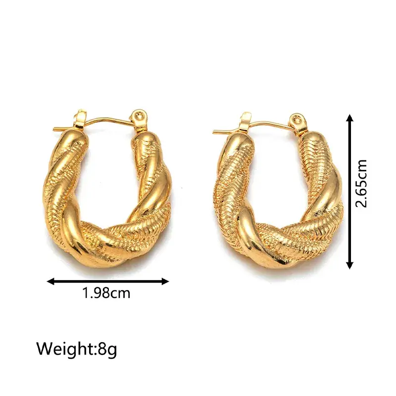 Gold Geometric Earrings for Women Stainless Steel - Image 5