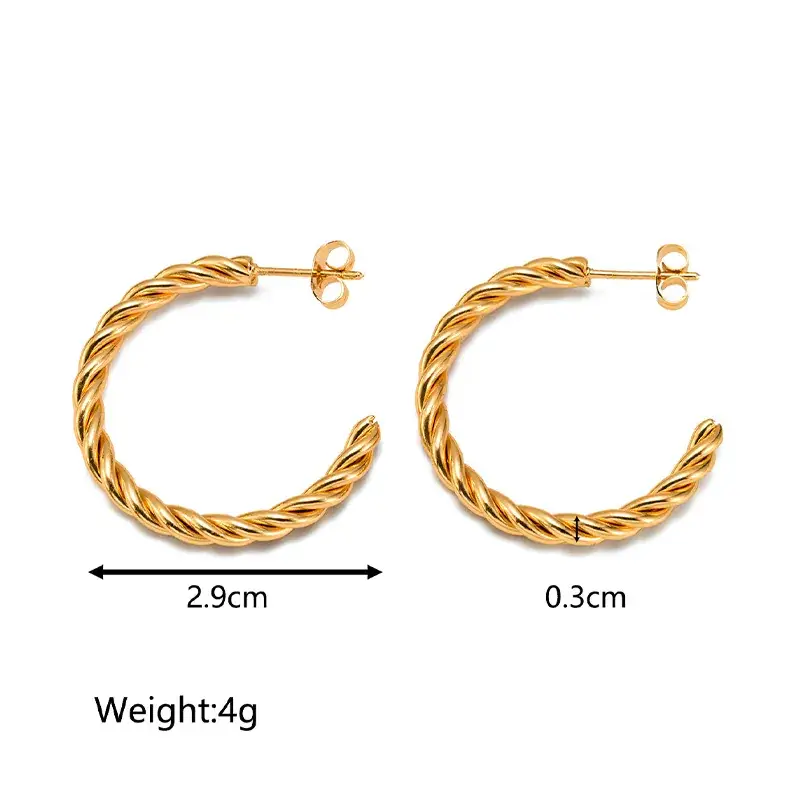 Gold Geometric Earrings for Women Stainless Steel - Image 6