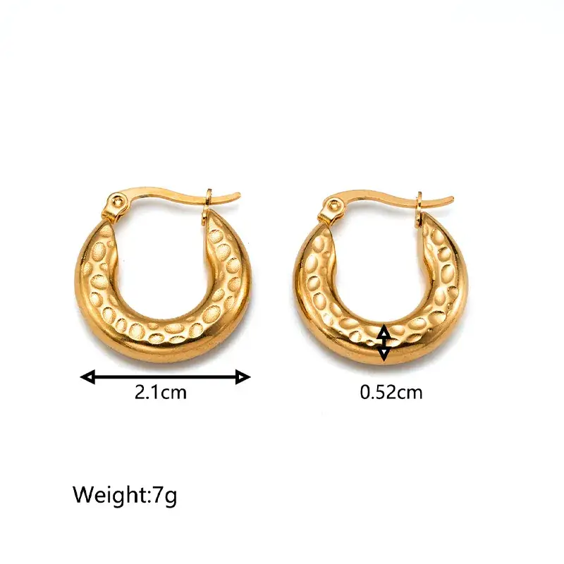 Gold Geometric Earrings for Women Stainless Steel - Image 7