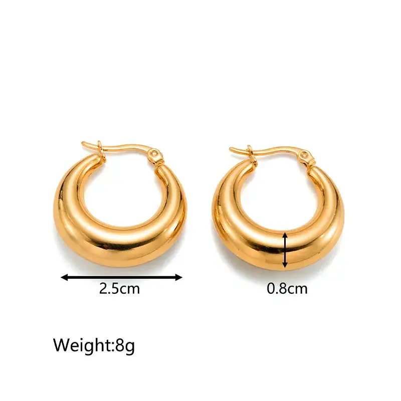 Gold Geometric Earrings for Women Stainless Steel - Image 8