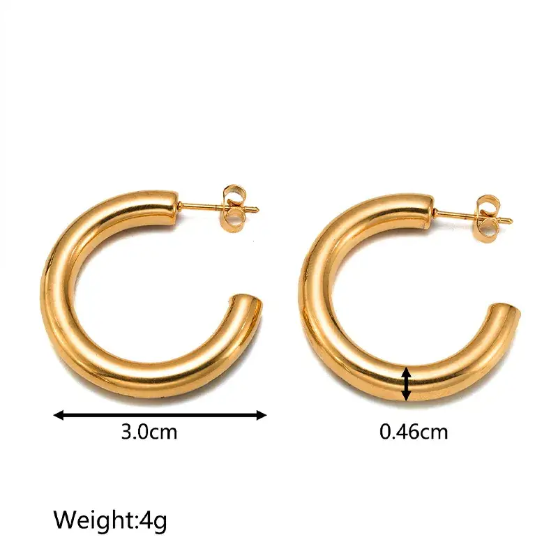 Gold Geometric Earrings for Women Stainless Steel - Image 9